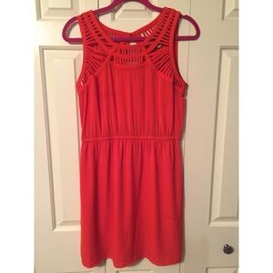 Orange American eagle cinched waist dress